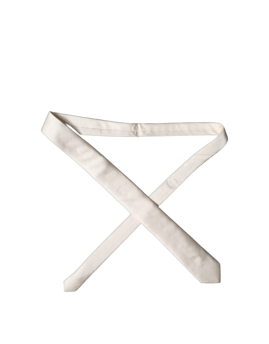 Dolce & Gabbana 100% Silk necktie in white