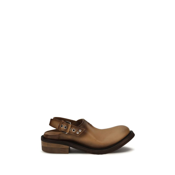 Miu Miu Upper: 100% Calf Leather Bos Taurus mule in brown