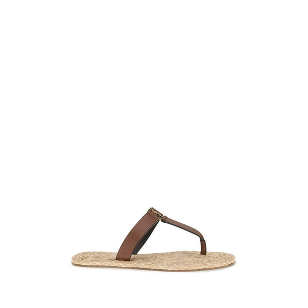 Saint Laurent 100% Calf Leather Bos Taurus sandal in brown