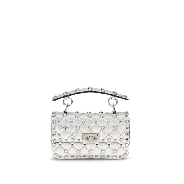 Valentino Garavani 100% Lamb Ovis Aries top handle bag in silver