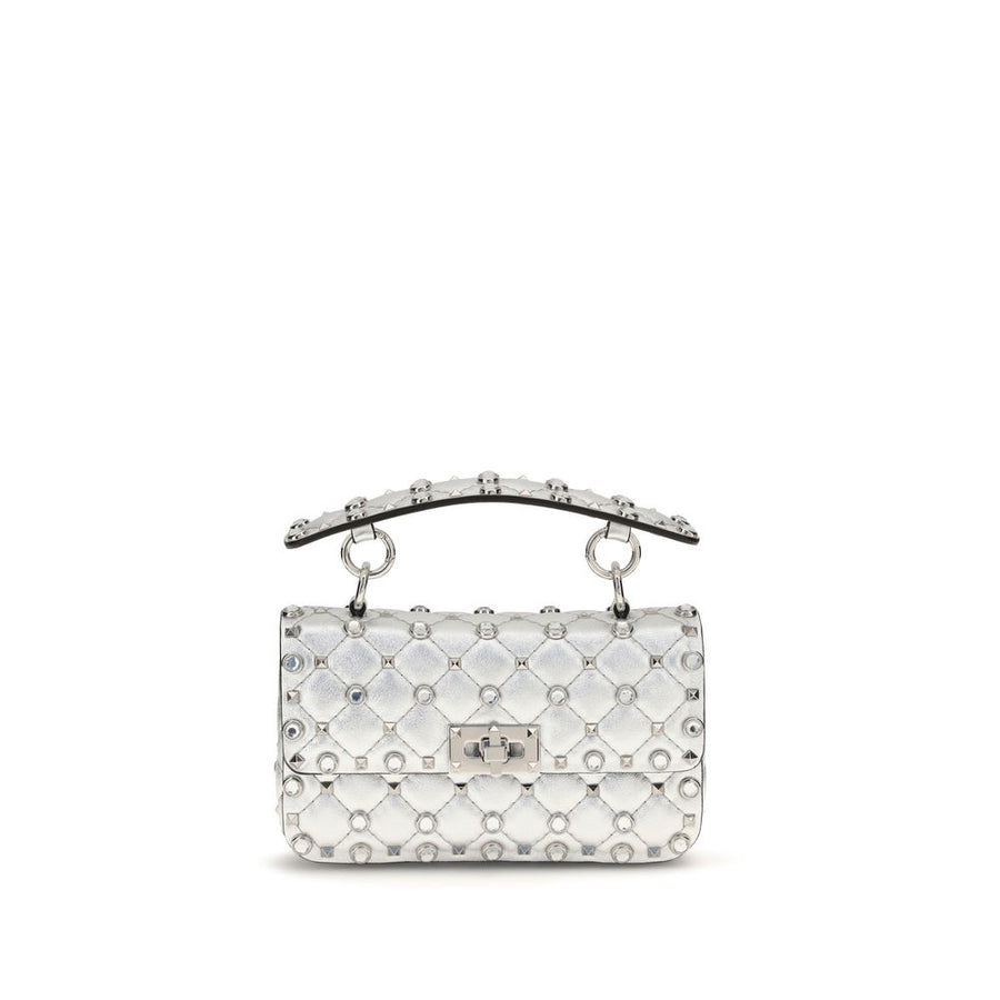 Valentino Garavani 100% Lamb Ovis Aries top handle bag in silver