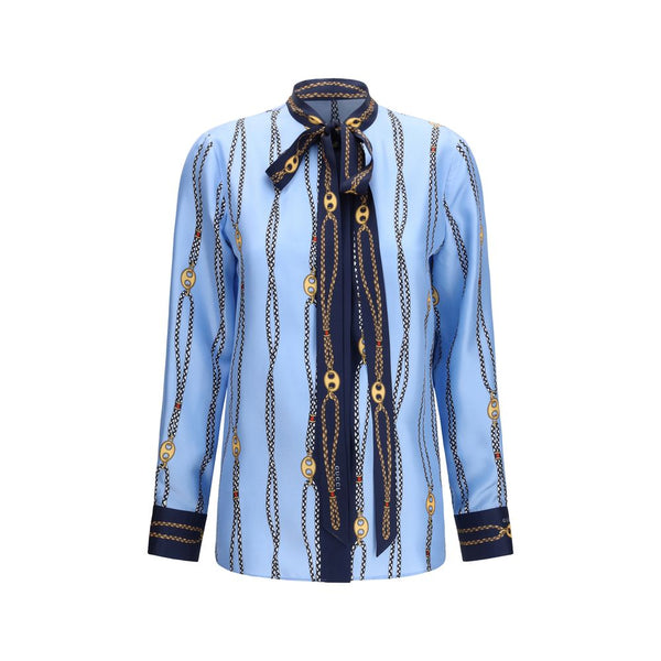Gucci 100% Silk shirt in blue