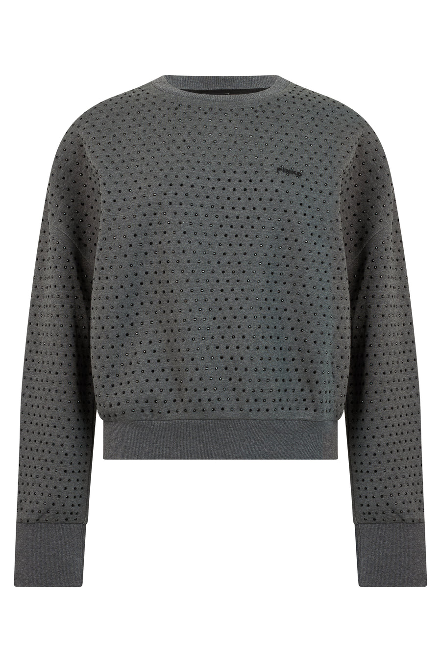 Sweatshirt With Appliqués Crow Grey Cotton Sweatshirts