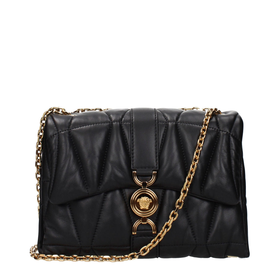 Versace Leather shoulder bag in black