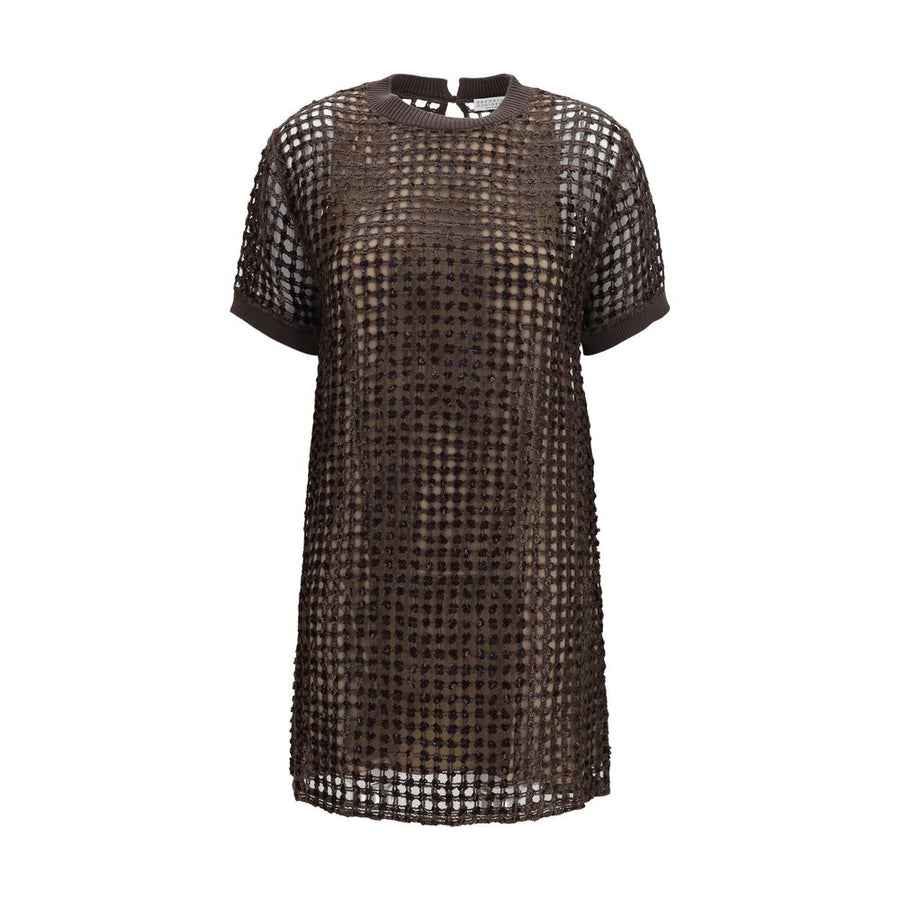 Brunello Cucinelli 52% Silk dress in brown
