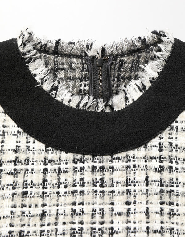 Dolce & Gabbana 33% Cotton 25% Wool 16% Acrylic 9% Polyester 6% Alpaca 6% Mohair 5% Nylon midi dress in black