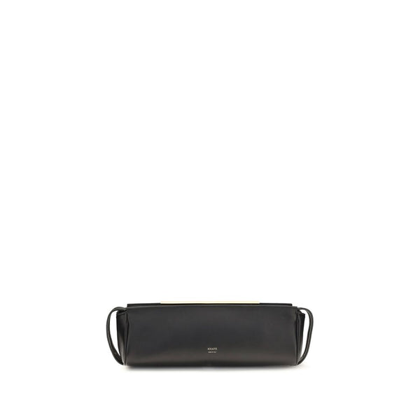 Khaite 100% Calf Leather Bos Taurus clutch in black