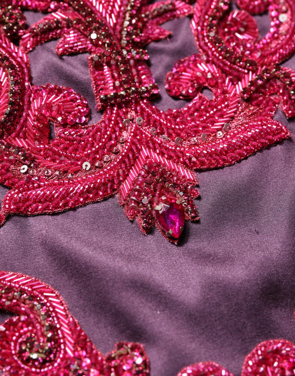Dolce & Gabbana 67% Silk 30% Crystal 3% Elastane gown in purple