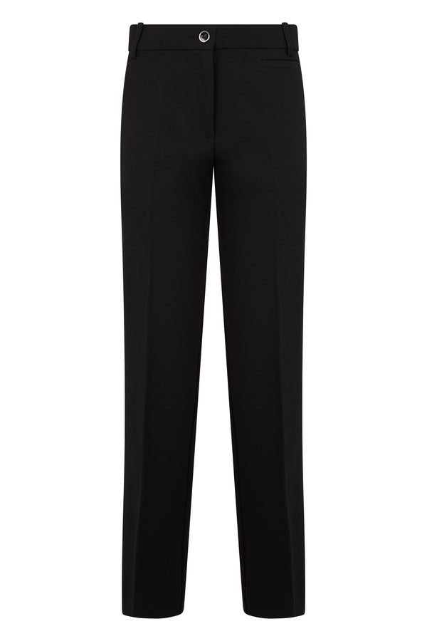 Straight Trousers Black Polyester