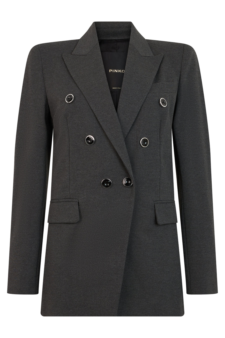 Double-Breasted Jacket Crow Grey Viscose Blazers
