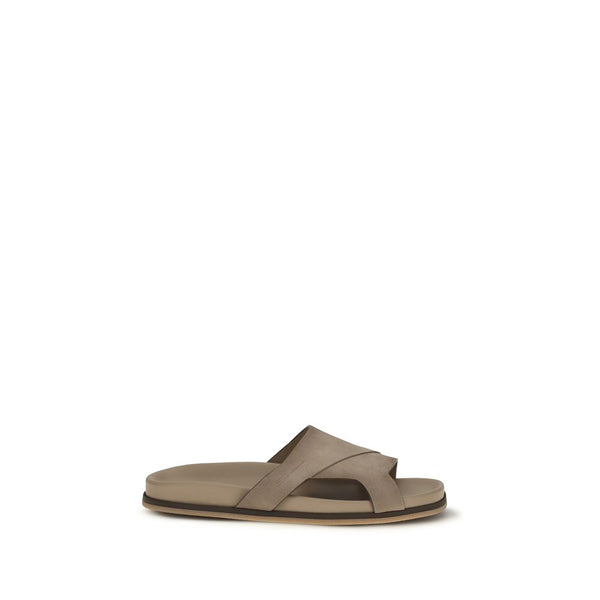Santoni Upper: 100% Calf Leather Bos Taurus; Sole: 100% Rubber sandals in beige