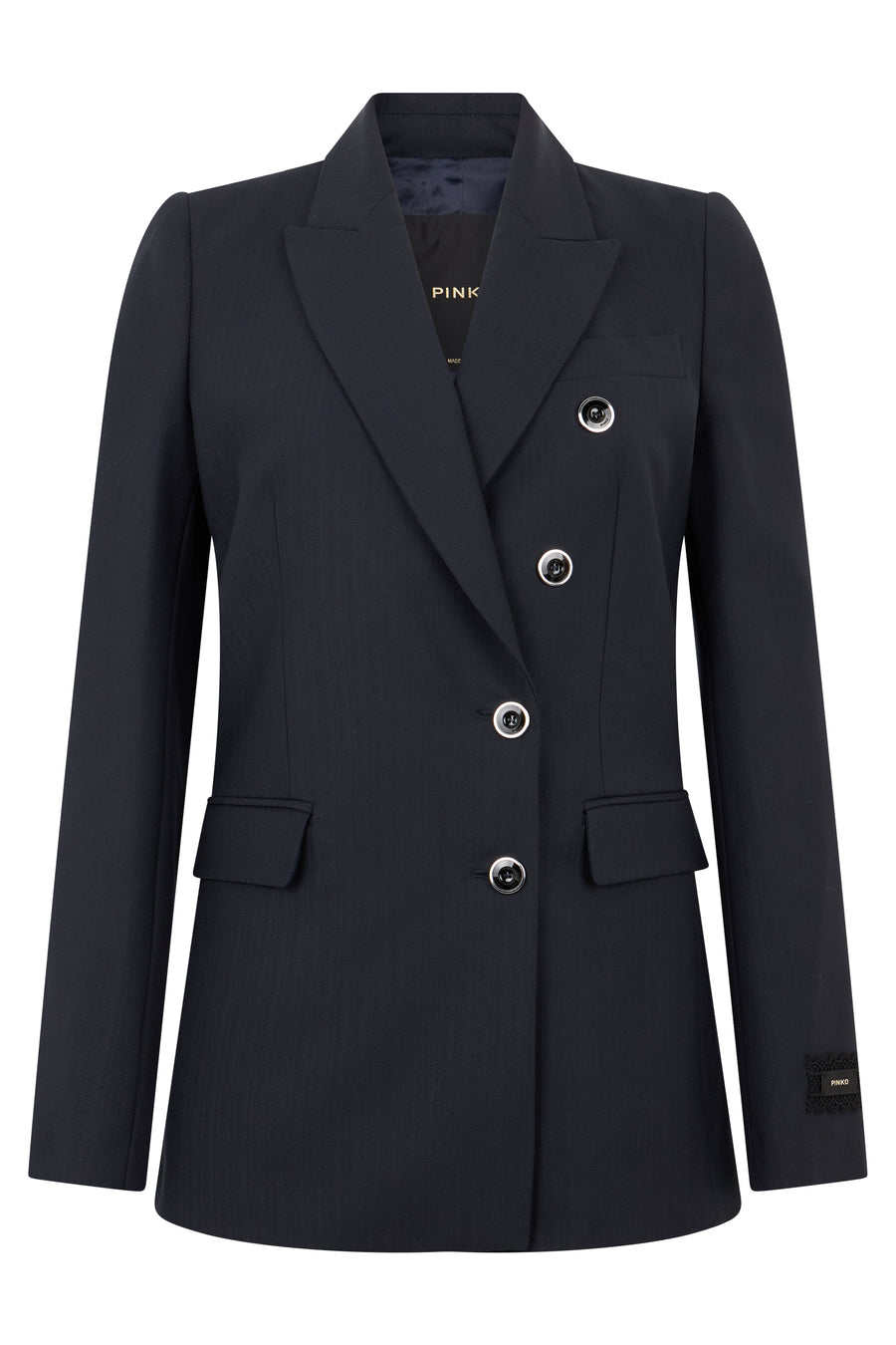 Striped Jacket Deep Navy Polyester Blazers