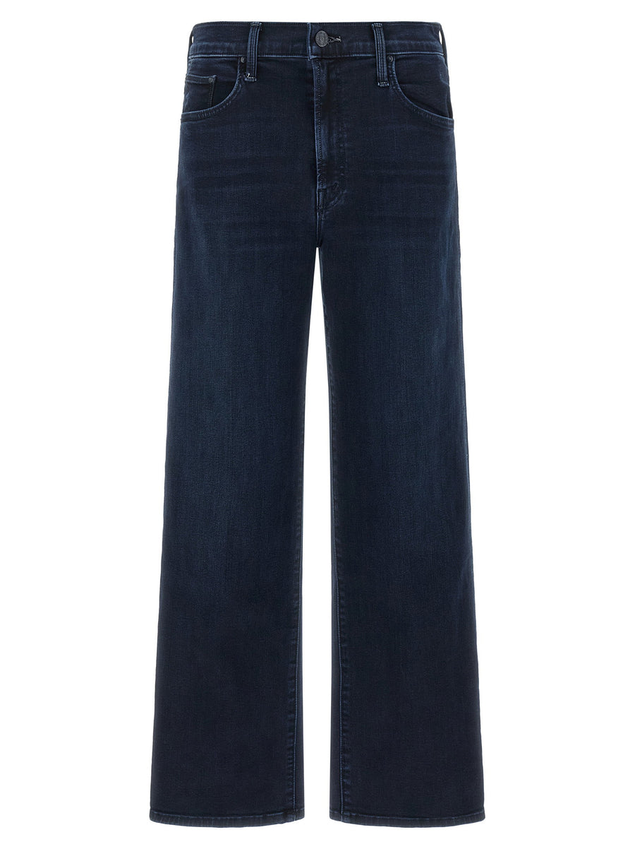 Mother Mid-Rise Straight-Leg Jeans — Dark Indigo