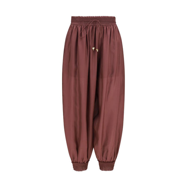 Zimmermann 100% Silk joggers in bordeaux