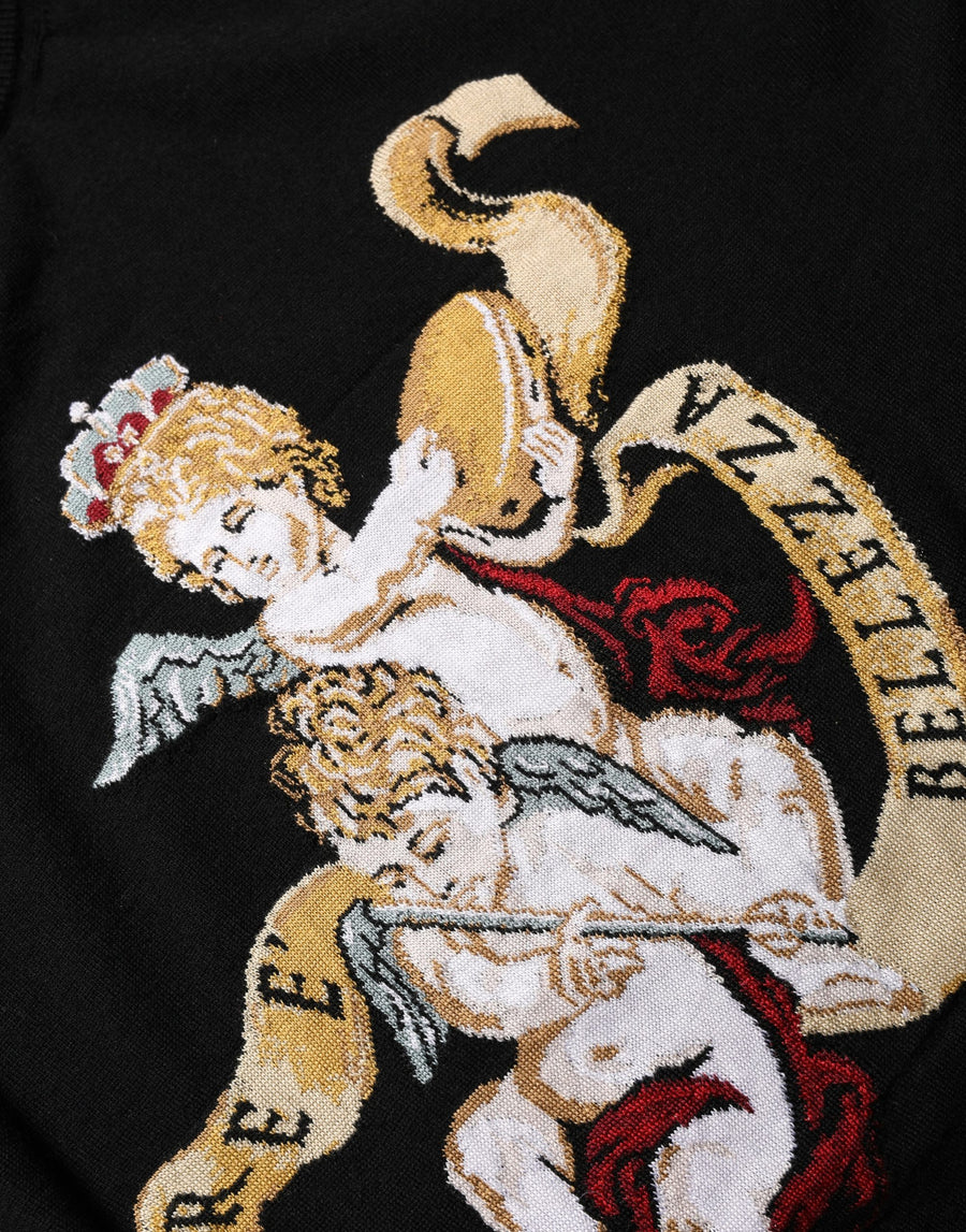 Dolce & Gabbana 17% Silk 83% Virgin Wool sweater in black