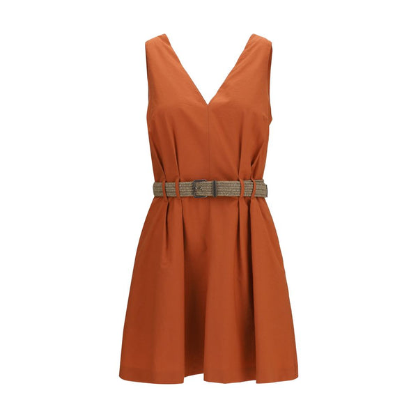 Brunello Cucinelli 86% Cotton dress in orange