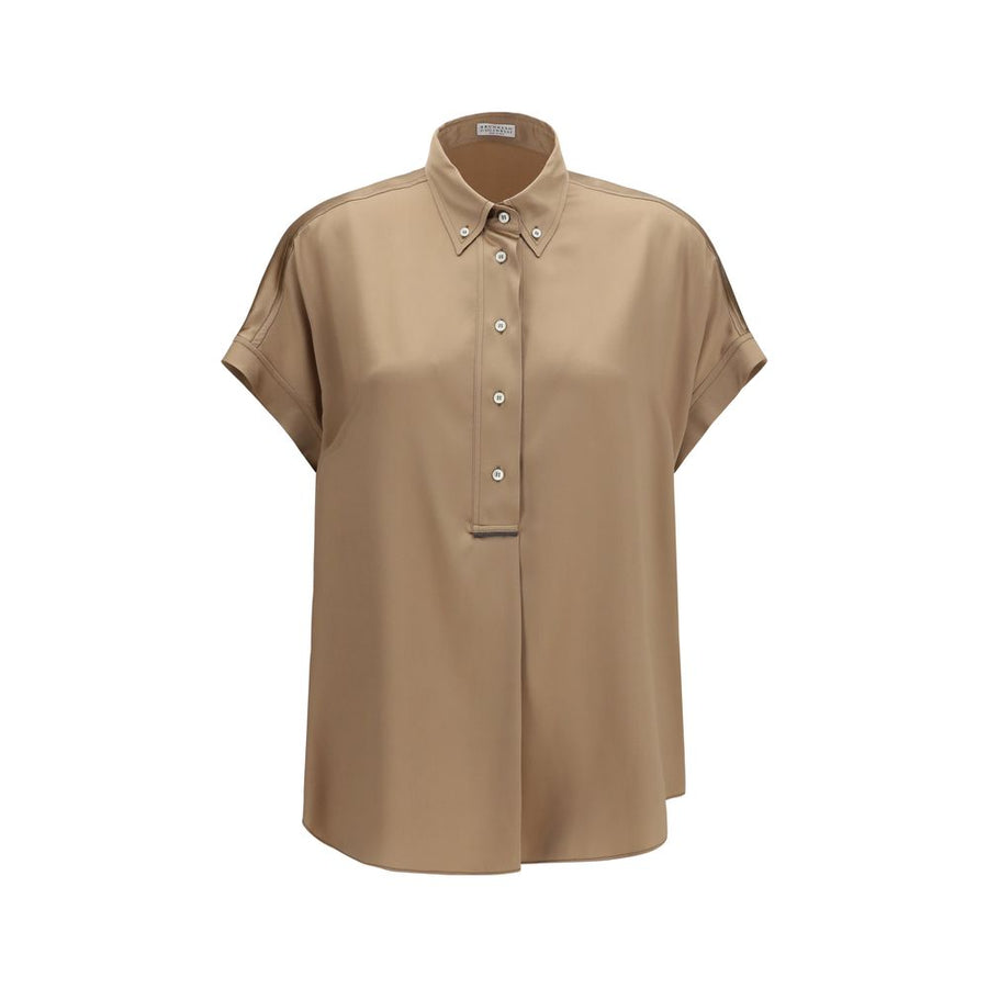 Brunello Cucinelli 96% Silk shirt in beige