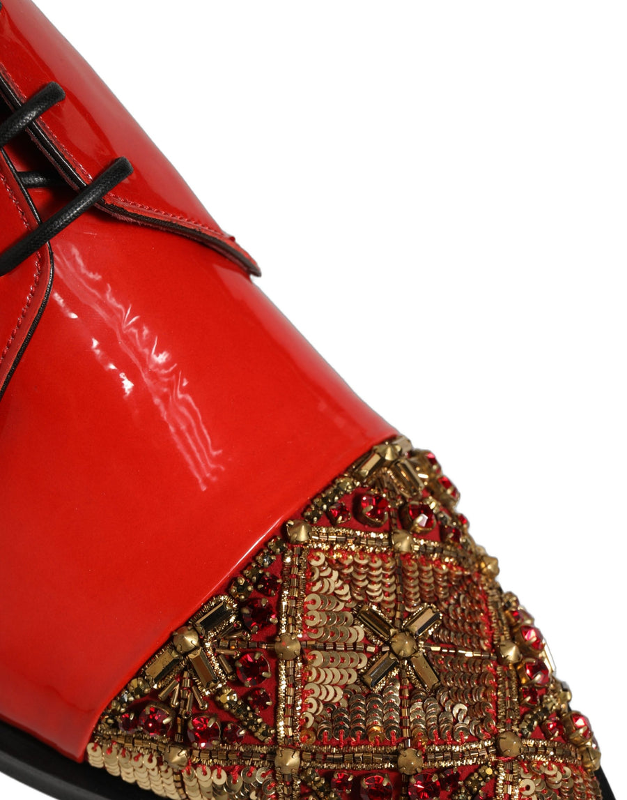 Dolce & Gabbana Leather derby flat in red