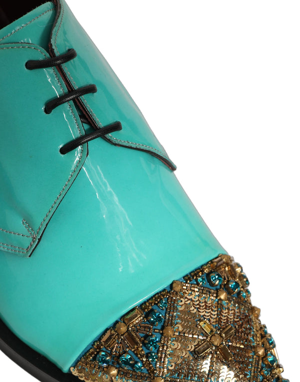 Dolce & Gabbana Leather derby shoe in turquoise