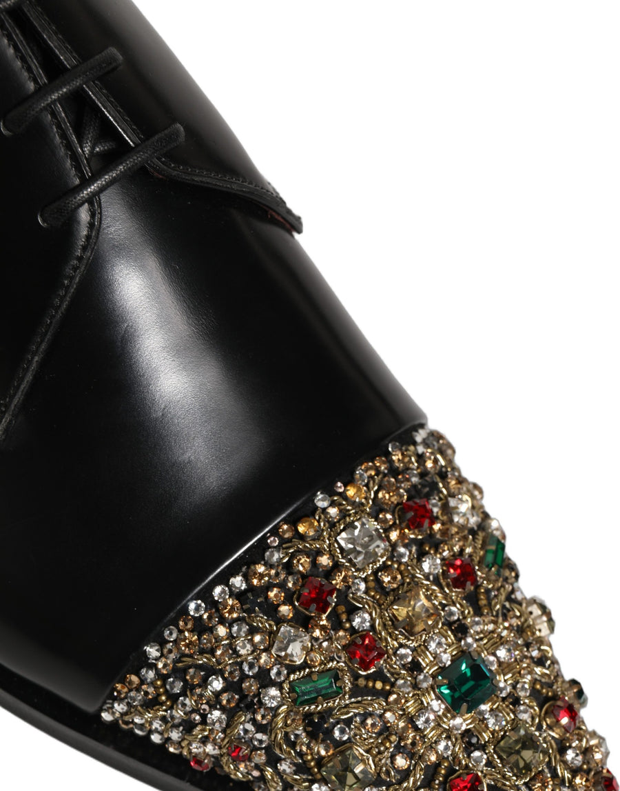 Dolce & Gabbana Leather derby flat in black