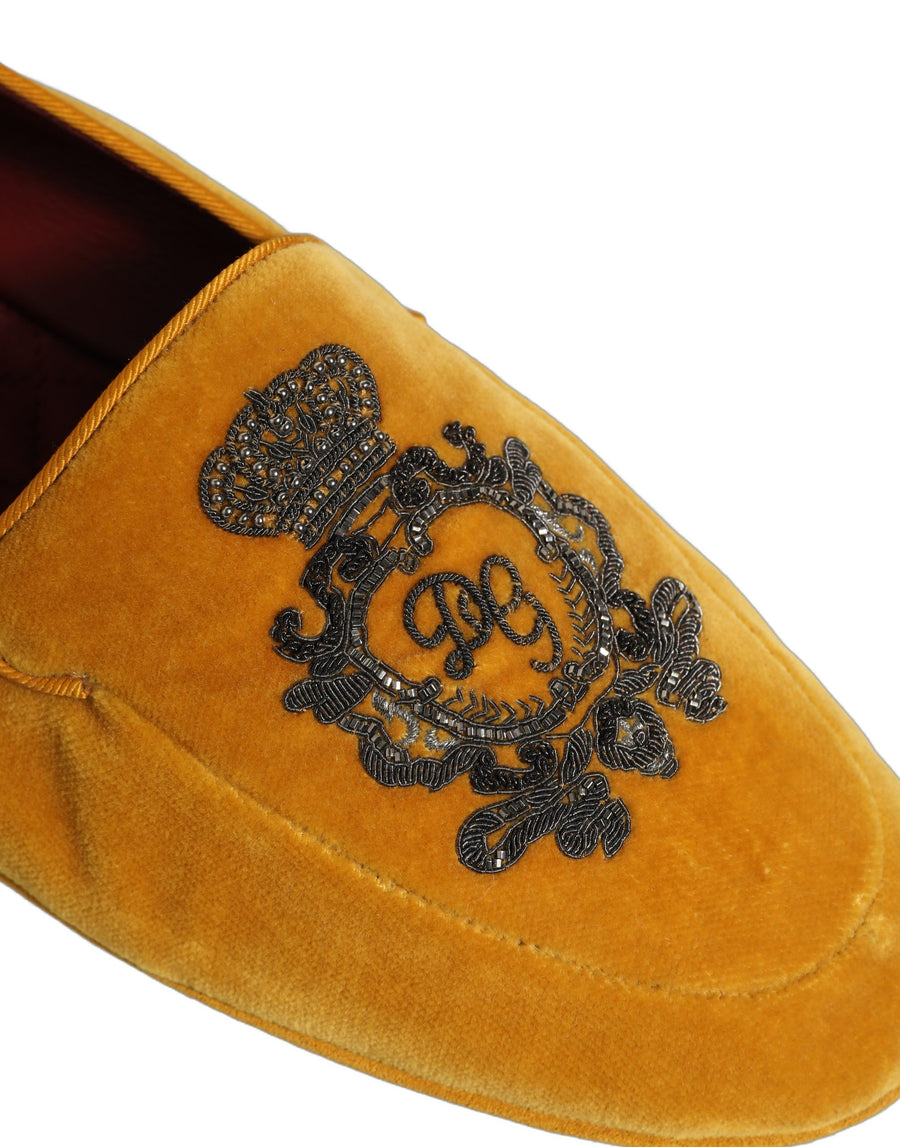 Dolce & Gabbana Velvet loafer in yellow