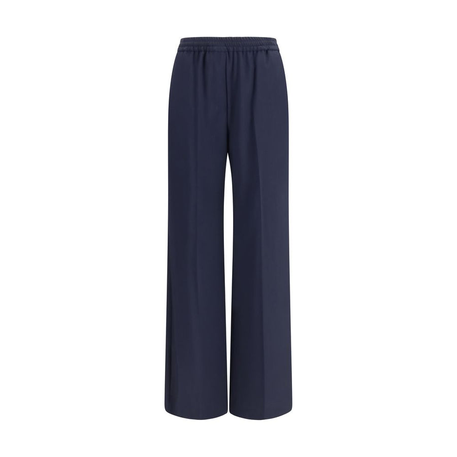 Max Mara 100% Fleece Wool Ovis Aries trousers in navy
