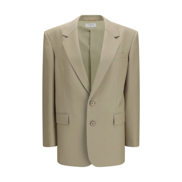 Saint Laurent 92% Fleece Wool Ovis Aries blazer in beige