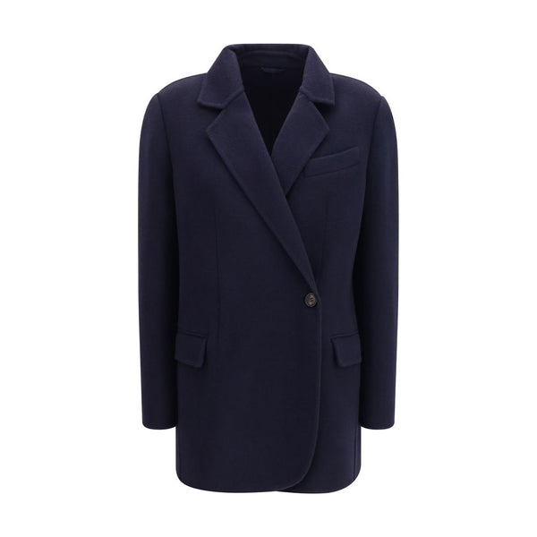 Brunello Cucinelli 90% Merino Wool Ovis Aries blazer in navy