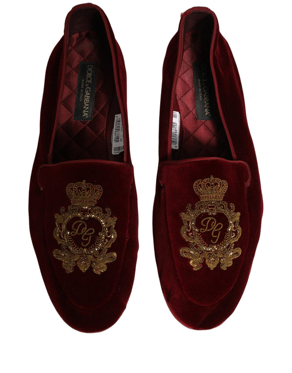 Dolce & Gabbana Velvet upper loafer in maroon