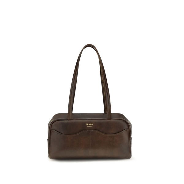 Prada 100% Calf Leather Bos Taurus shoulder bag in brown