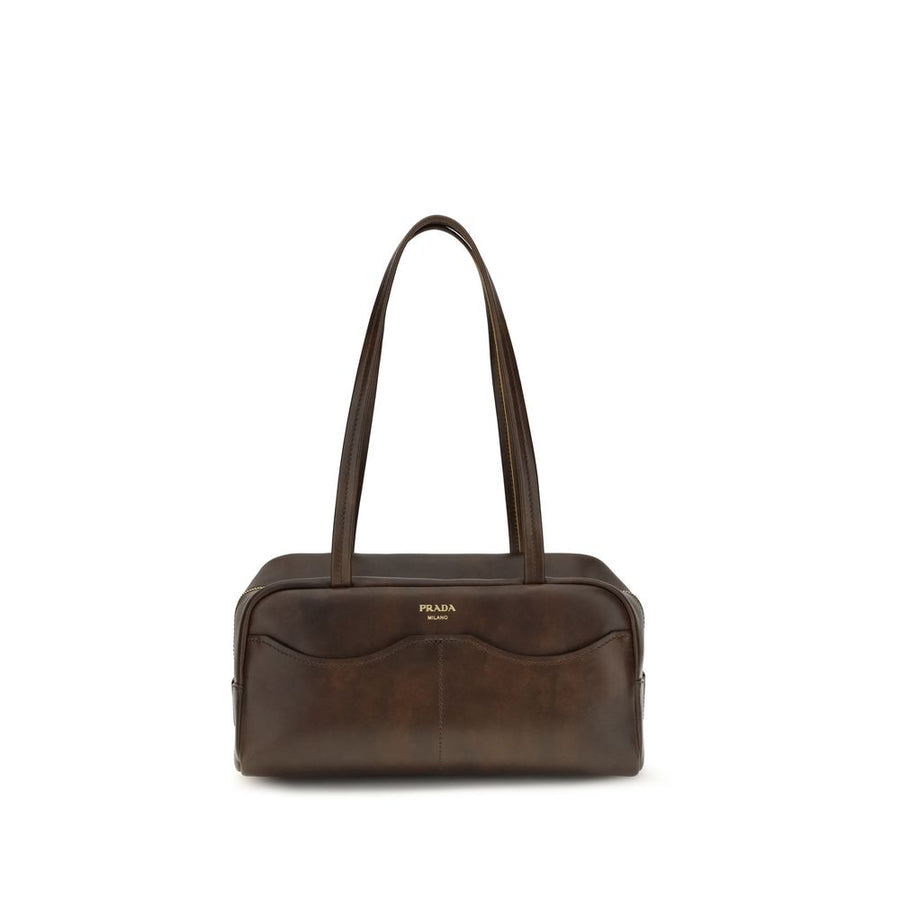 Prada 100% Calf Leather Bos Taurus shoulder bag in brown