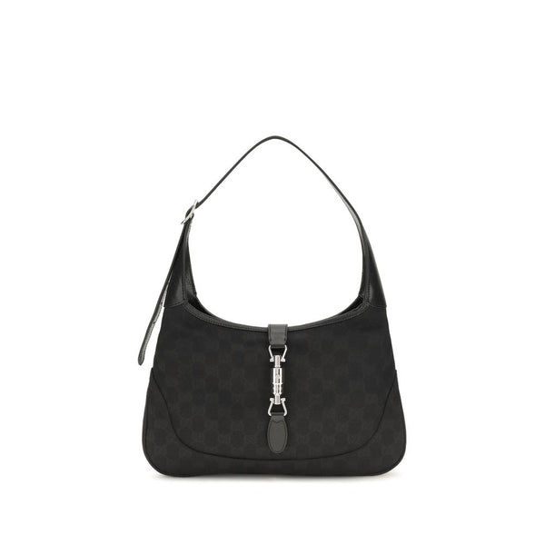 Gucci 100% Fabric with leather trims shoulder bag in black