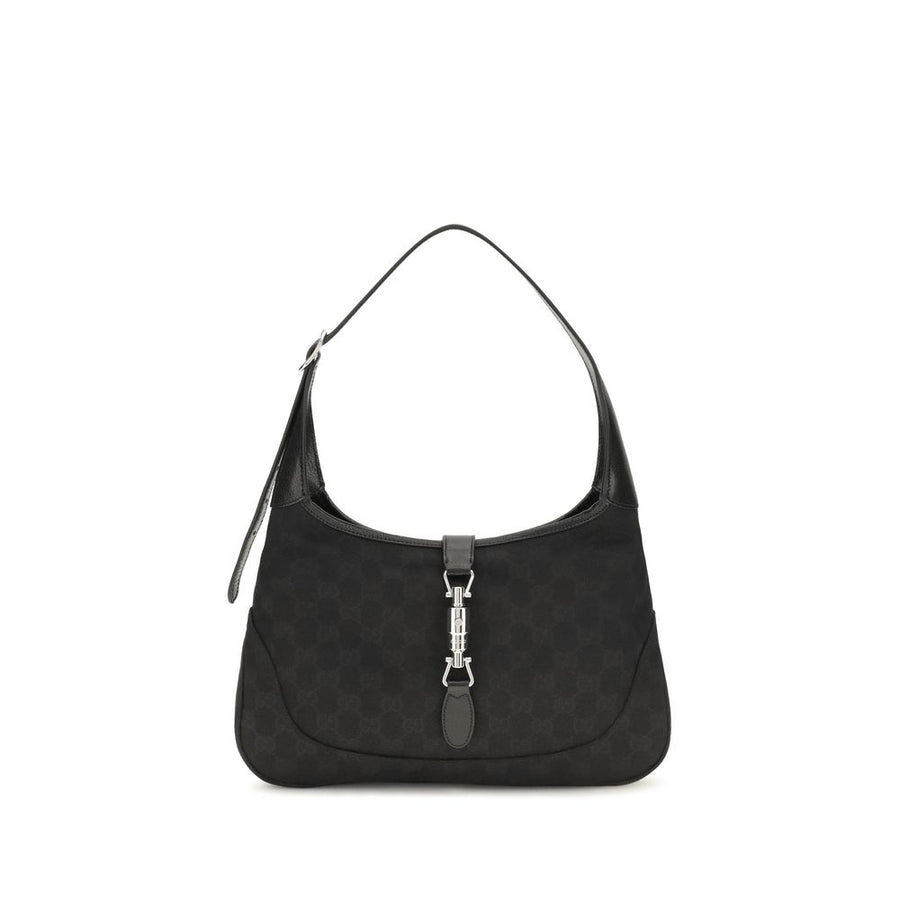 Gucci 100% Fabric with leather trims shoulder bag in black