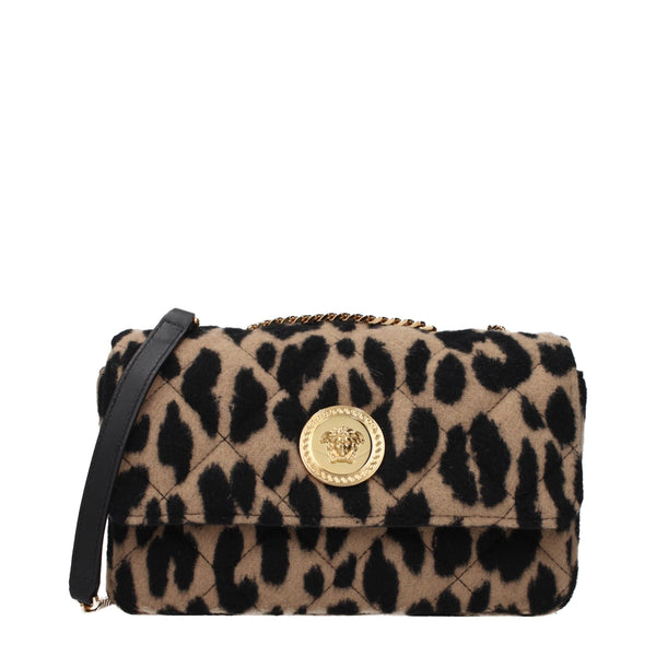 Versace Wool shoulder bag in brown