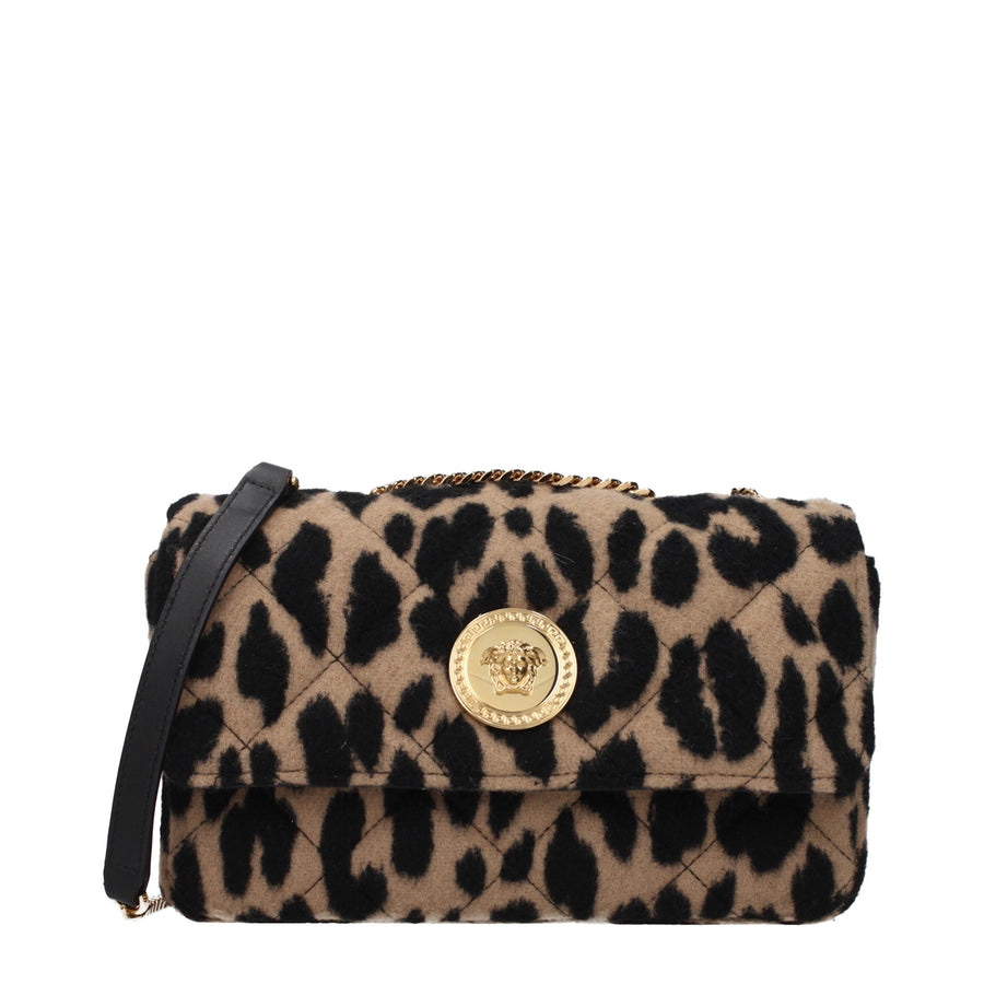 Versace Wool shoulder bag in brown