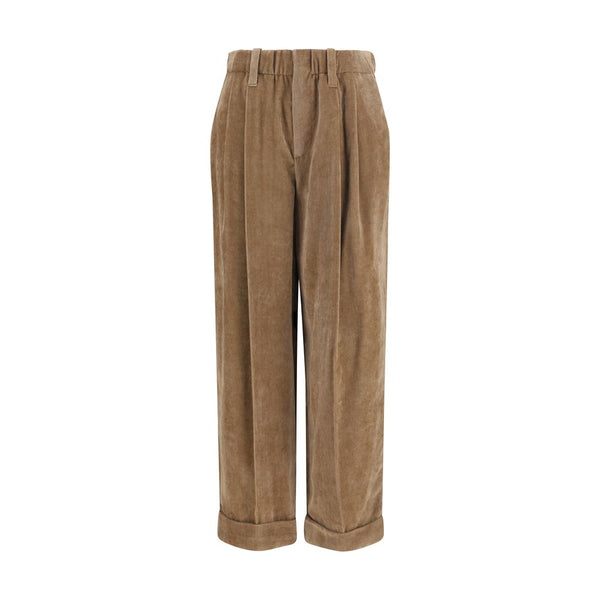 Brunello Cucinelli 93% Viscose trousers in brown
