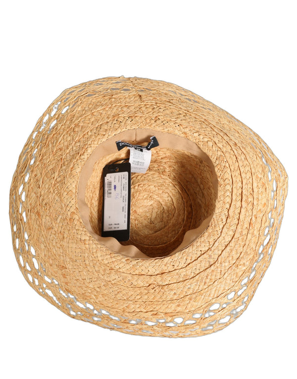 Dolce & Gabbana HAT9996 100% Raffia bucket hat in beige