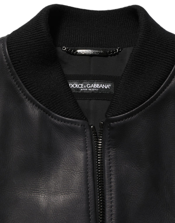 Dolce & Gabbana 100% Calf Leather (body) jacket in black