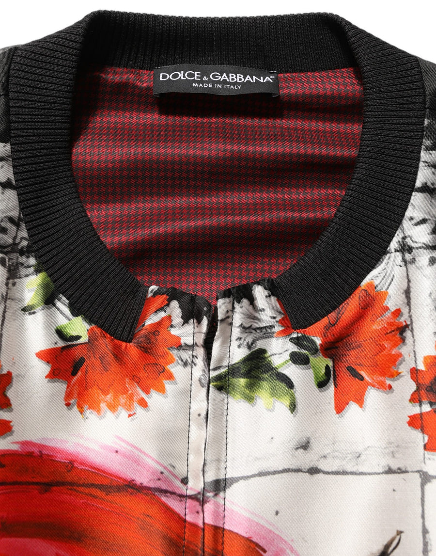 Dolce & Gabbana 100% Silk bomber jacket in multicolor