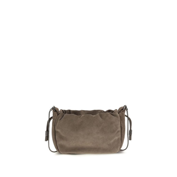 Brunello Cucinelli 100% Calf Leather Bos Taurus shoulder bag in brown