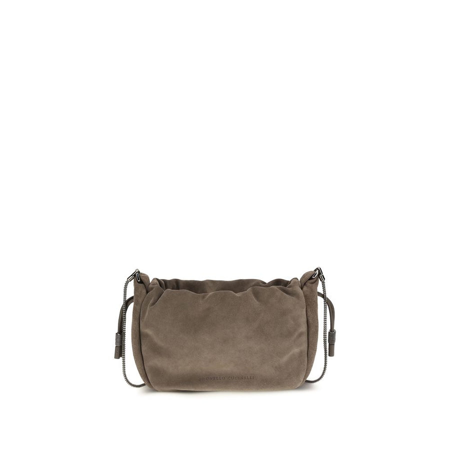 Brunello Cucinelli 100% Calf Leather Bos Taurus shoulder bag in brown