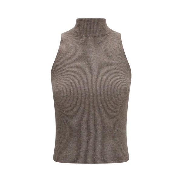 Brunello Cucinelli 46% Cashmere 41% Viscose 13% Polyester tank top in brown