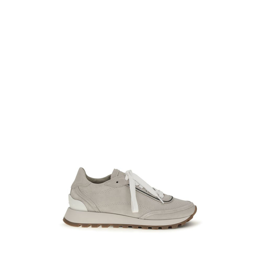 Brunello Cucinelli 100% Calf Leather Bos Taurus sneaker in gray