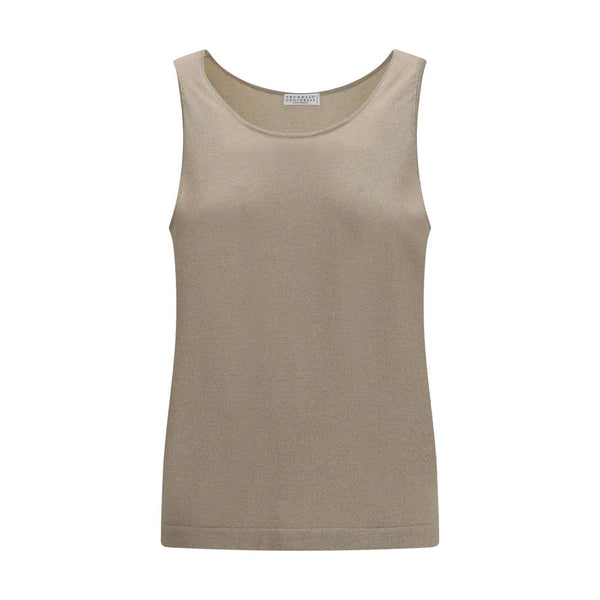 Brunello Cucinelli 51% Cashmere tank top in beige
