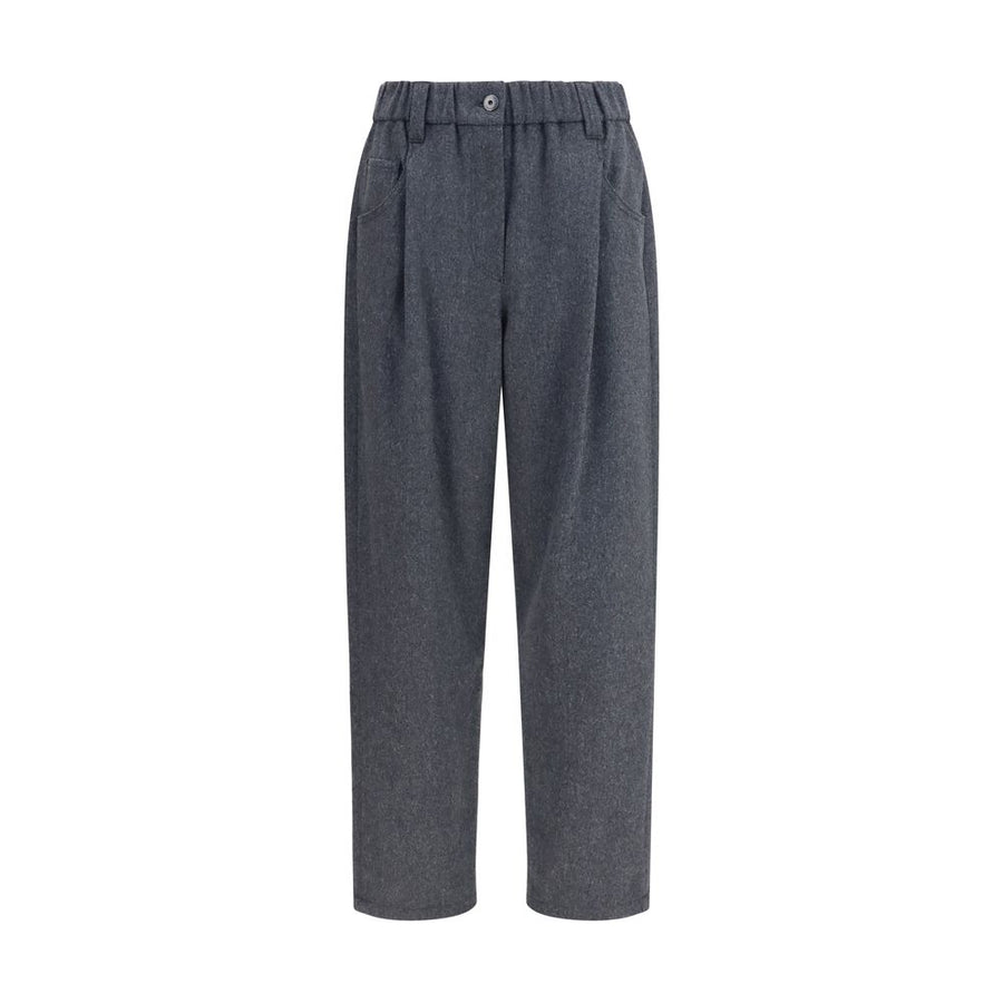 Brunello Cucinelli 100% Merino Wool Ovis Aries trousers in gray