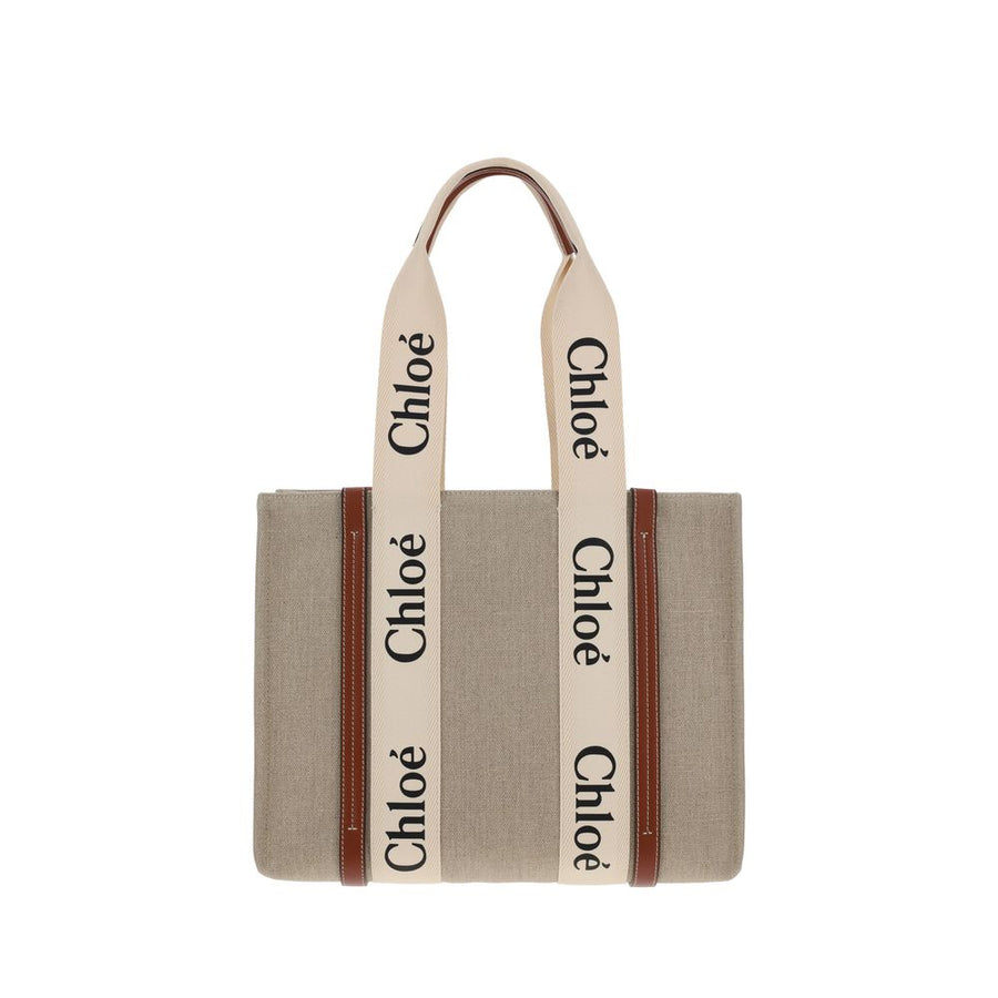Chloé 100% Linen shoulder bag in beige