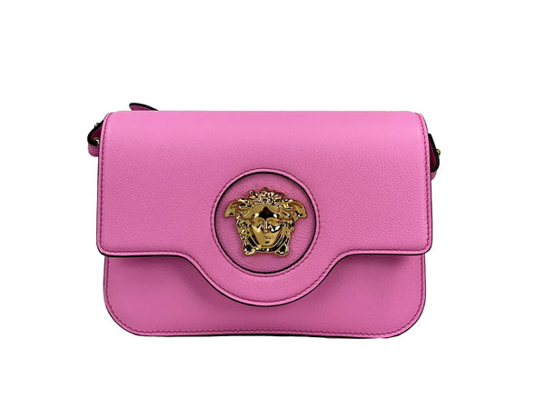 Versace Leather shoulder bag in pink