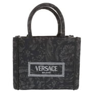 Versace Embroidery Jacquard Barocco tote bag in black