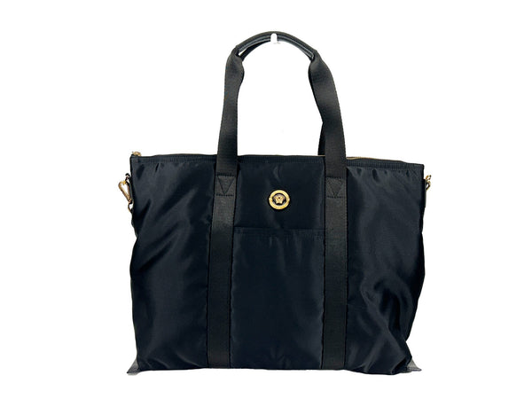 Versace Nylon tote bag in black