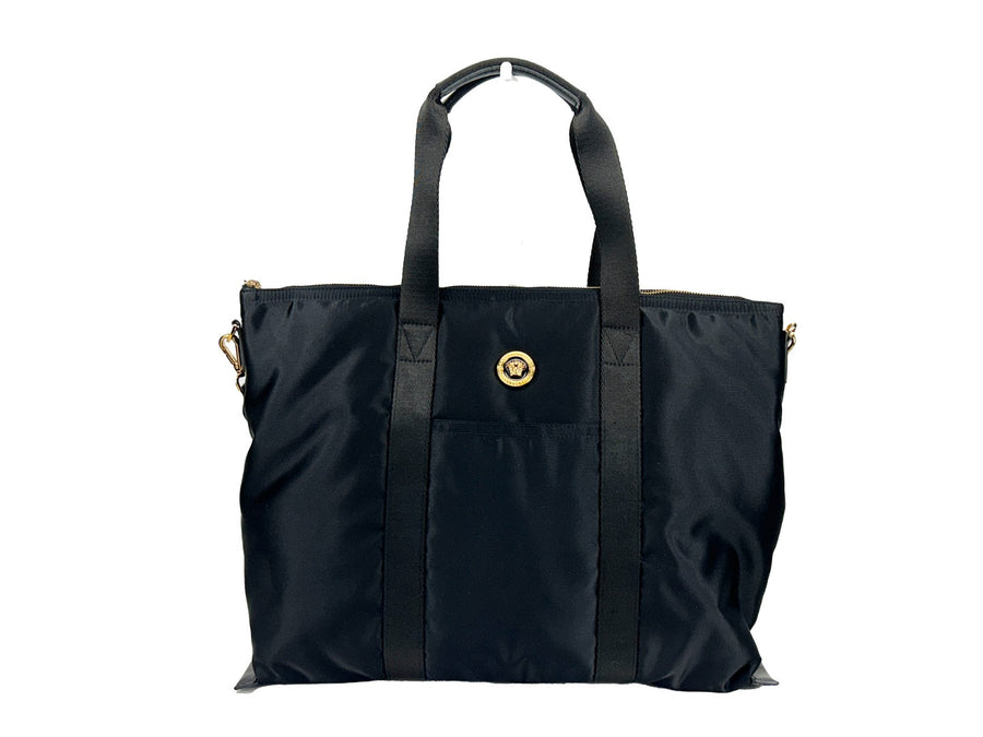 Versace Nylon tote bag in black